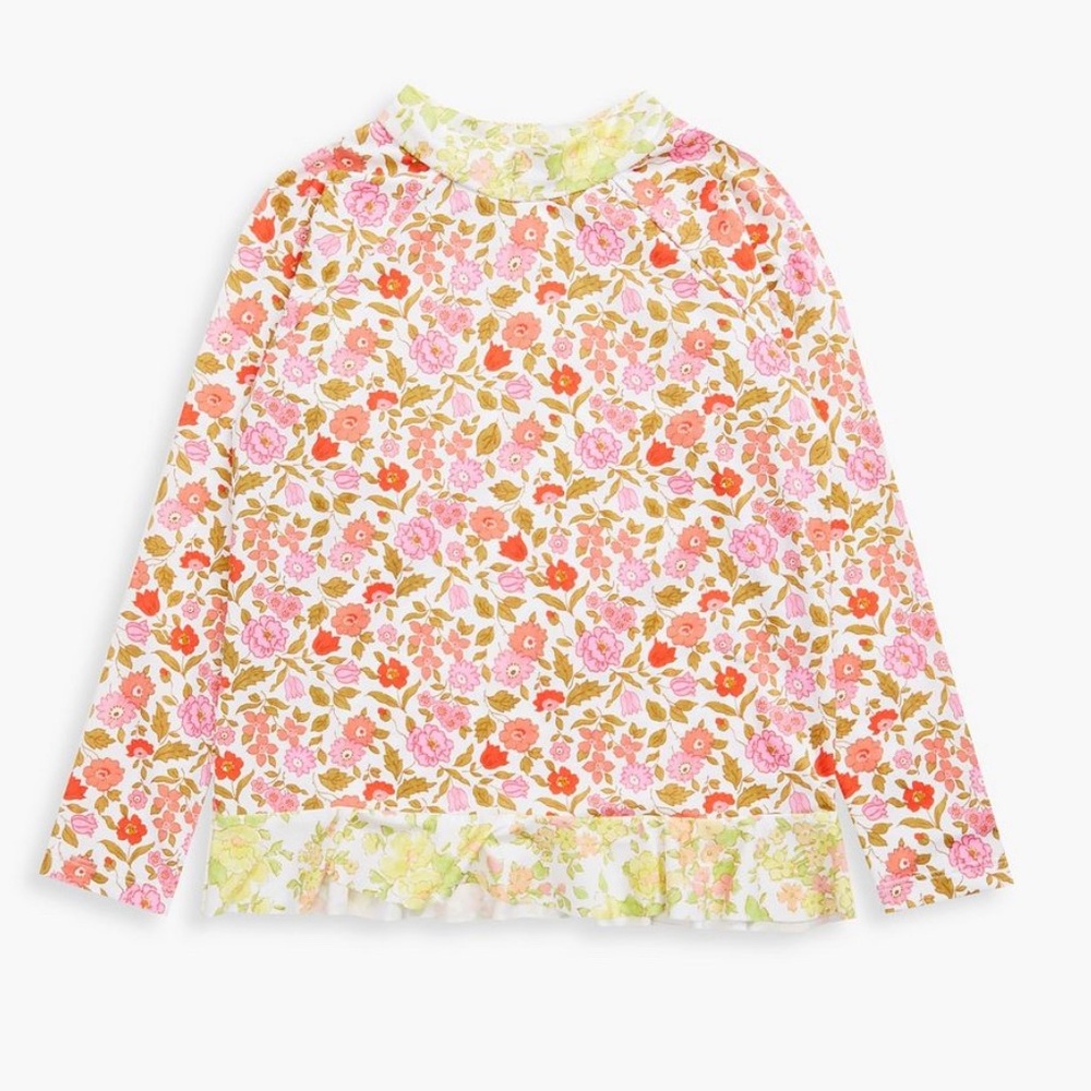 ZIMMERMANN Floral Ruffle Rashguard Top - Girl’s Size 4 - New With Tags